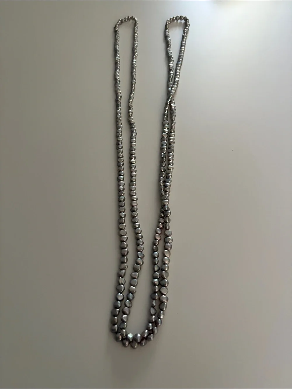 Extra Long Strand Gray Pearl Necklace - Elegant Women’s Jewelry